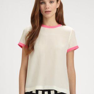 Kate Spade new york myrna silk top cream and pink
